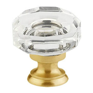 3 Emtek 86571US7 Crystal 1-3/8" Mushroom Cabinet Knob French Anitique